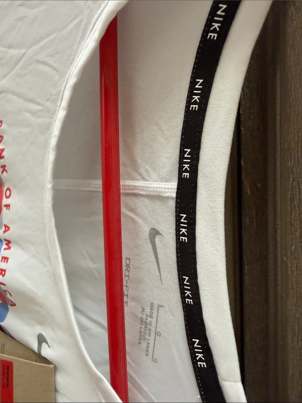 Nike White Chicago Marathon Long Sleeve Tee with Red & Blue Logo